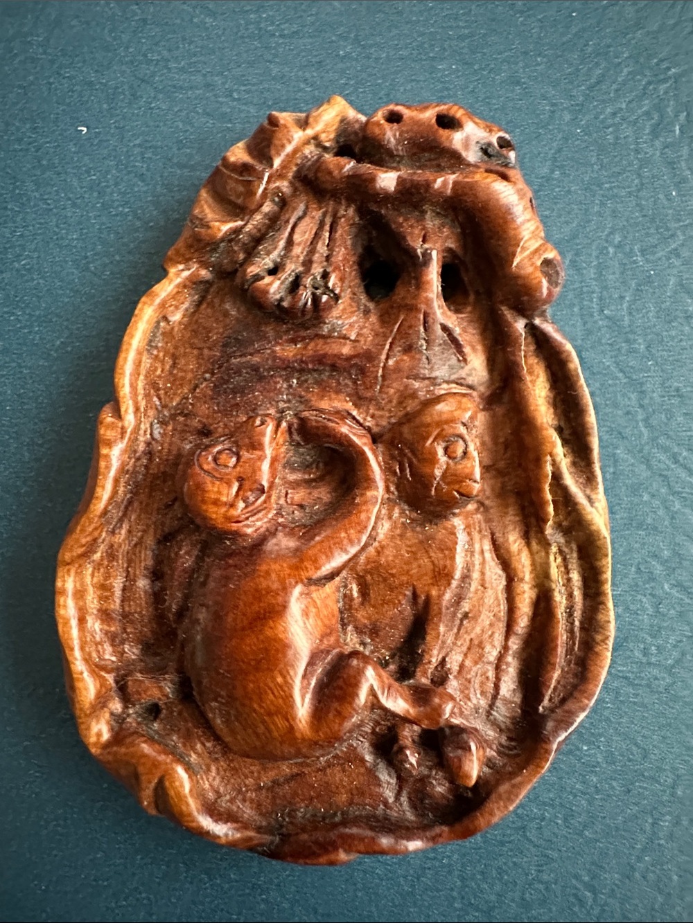 Rare Vintage Hand Carved Wooden Plaque